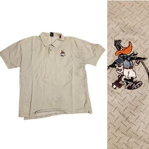 Vintage 90s 1990s Looney Tunes Daffy Duck Green Gof  Polo Shirt Men's Size XXL
